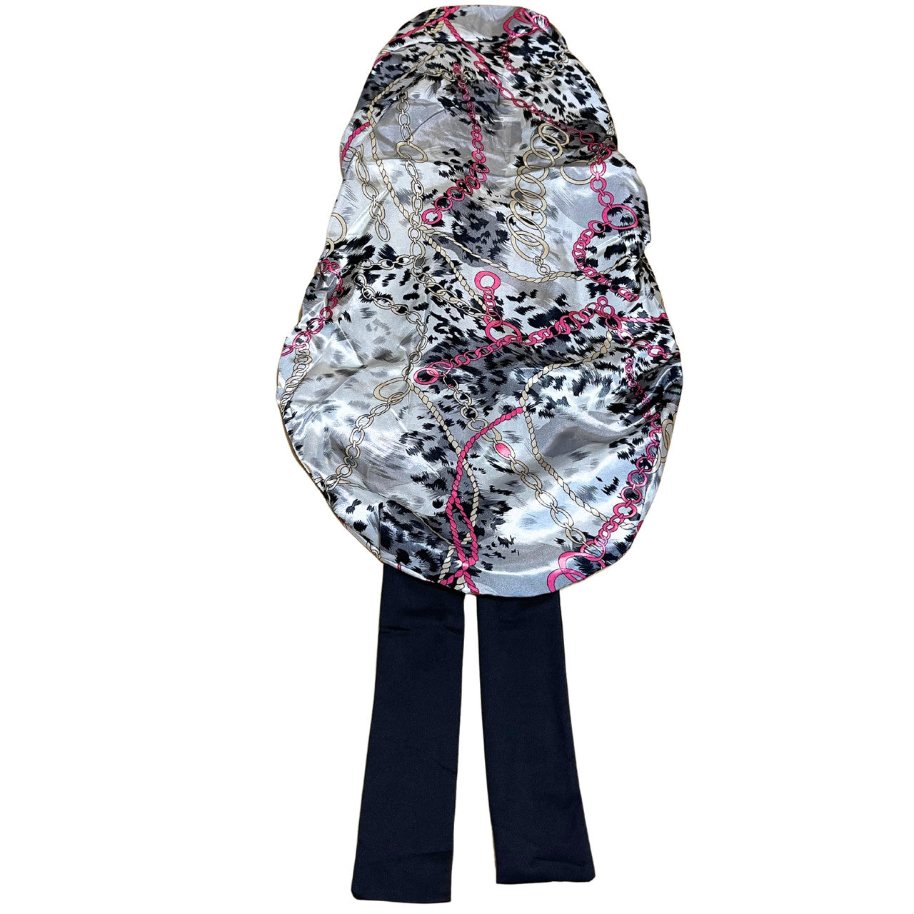 Adjustable Tie Satin Braid Bonnet - Cheetah Links