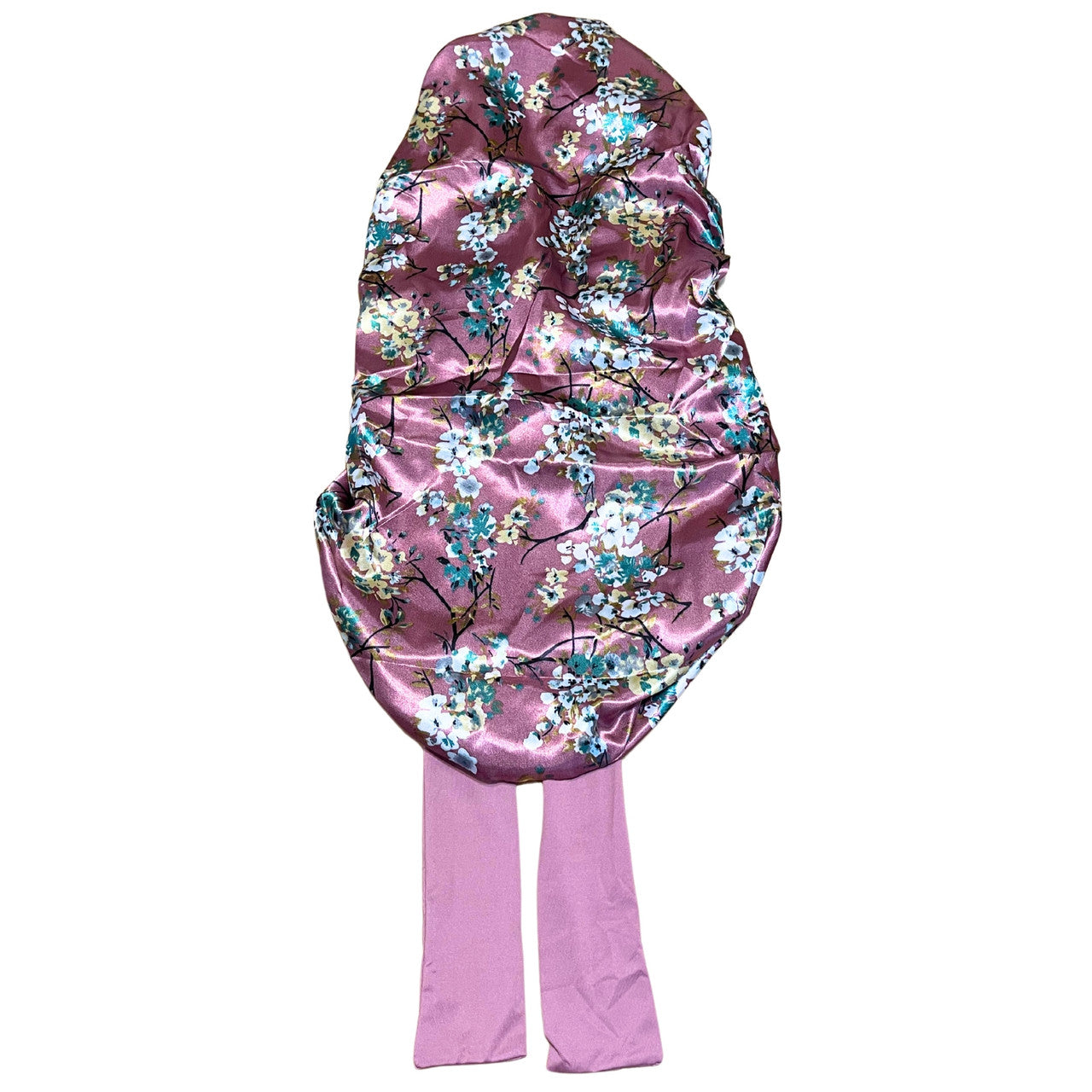 Adjustable Tie Satin Braid Bonnet - Pink Blossom