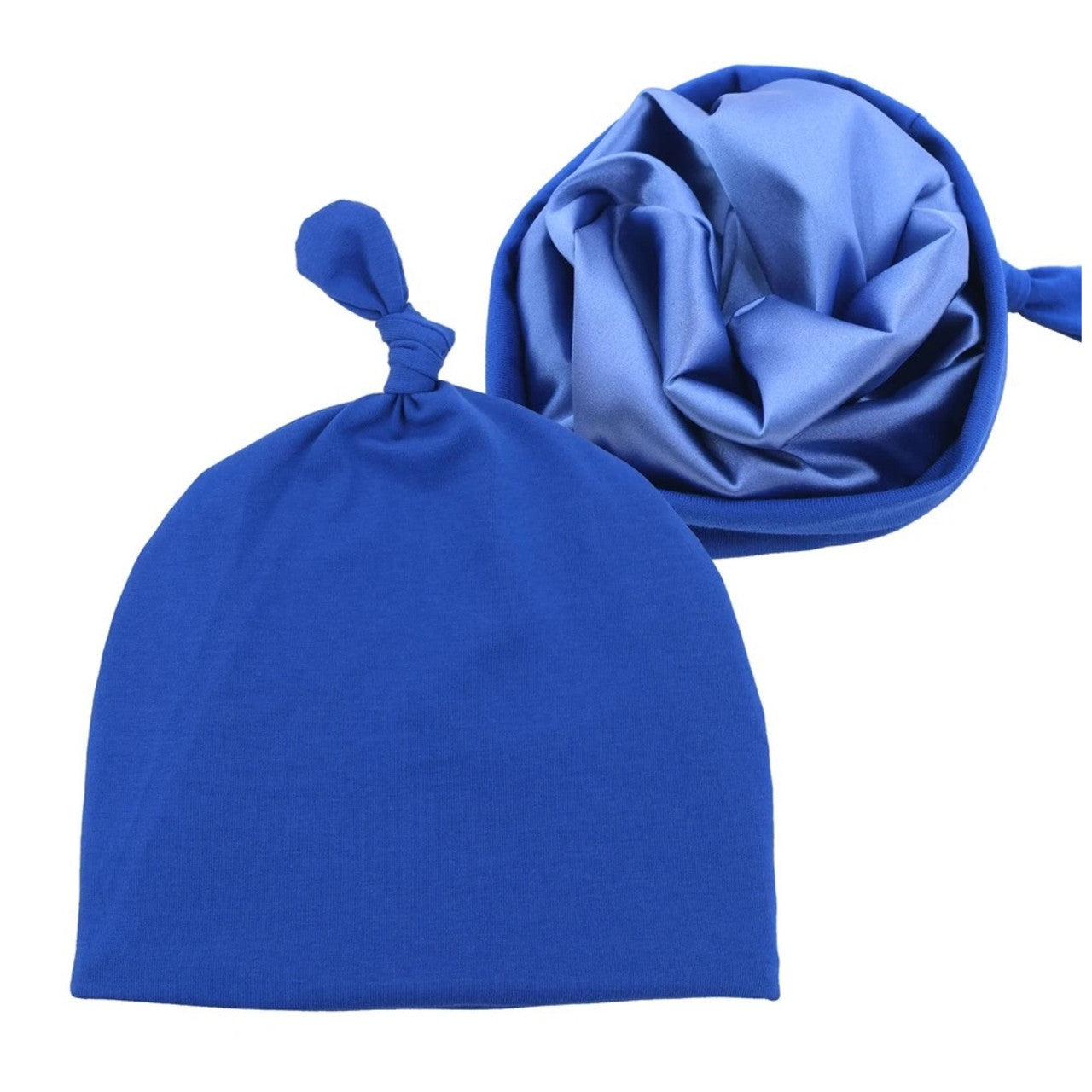 Infant Tie Satin-Lined Hat - Blue