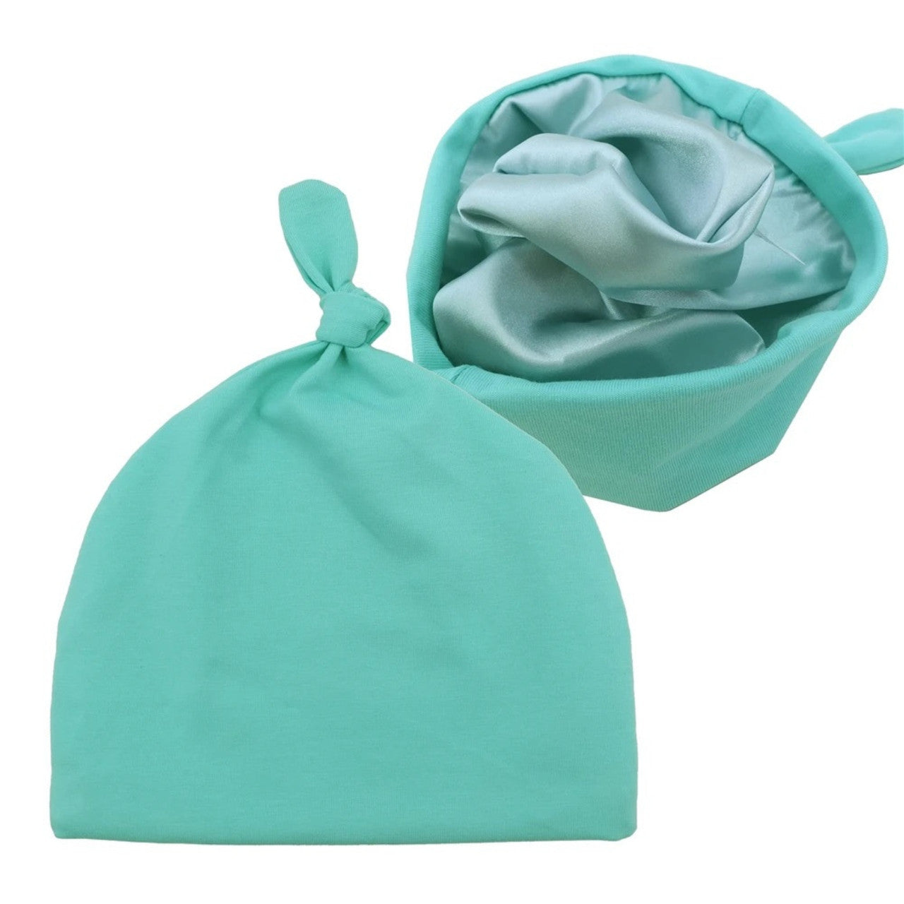 Infant Tie Satin-Lined Hat - Mint