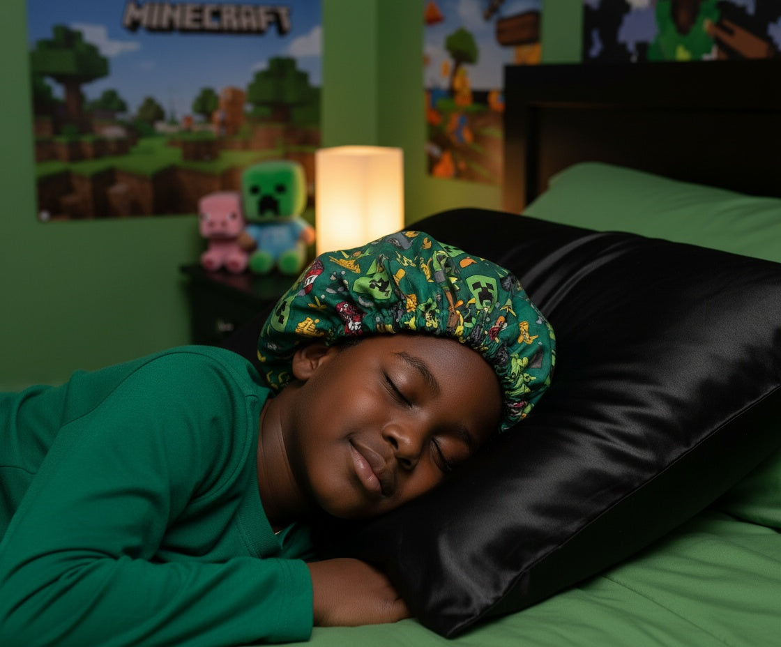 Minecraft Pixel Satin Bonnet