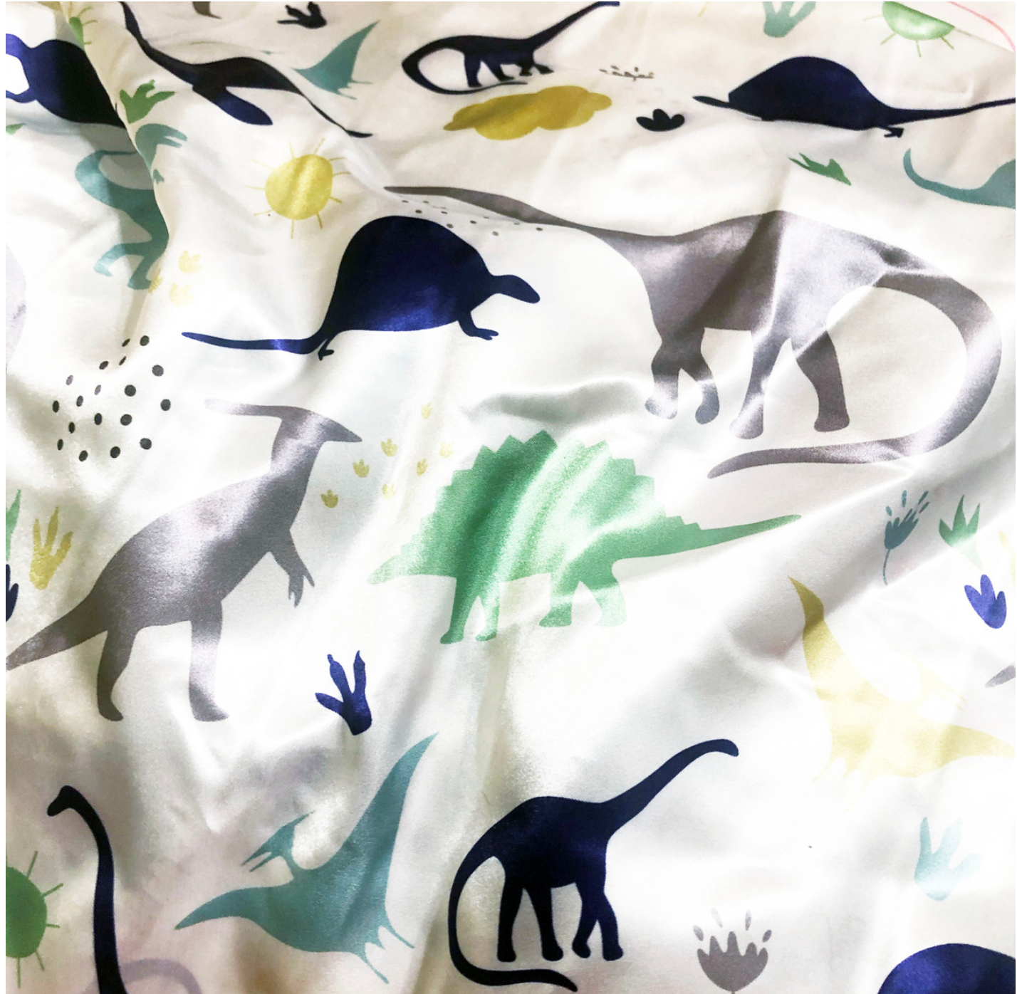 Satin Fitted Crib Sheet - Dino Land