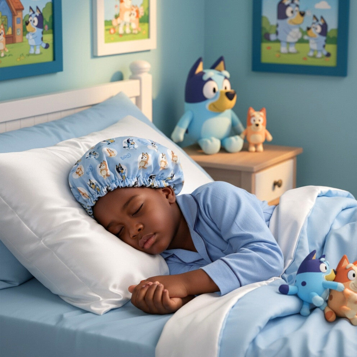 Bluey Circles Satin Bonnet