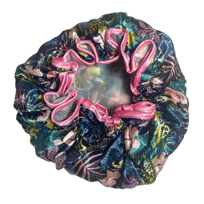 Child Satin Lined Shower Cap - Jungle