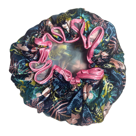Child Satin Lined Shower Cap - Jungle