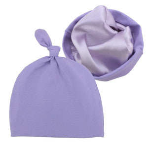 Infant Tie Satin-Lined Hat - Pastel Purple