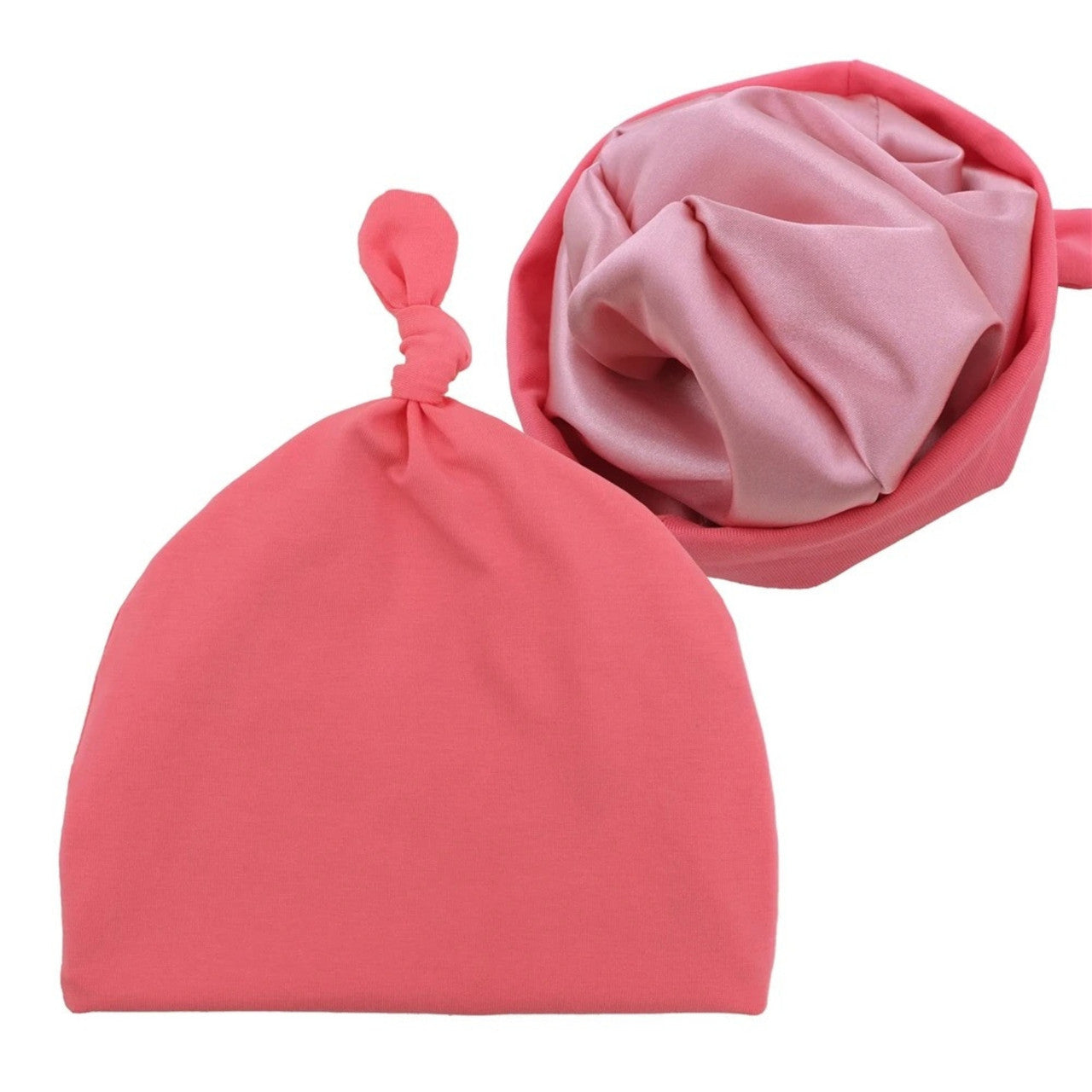 Infant Tie Satin-Lined Hat - Salmon