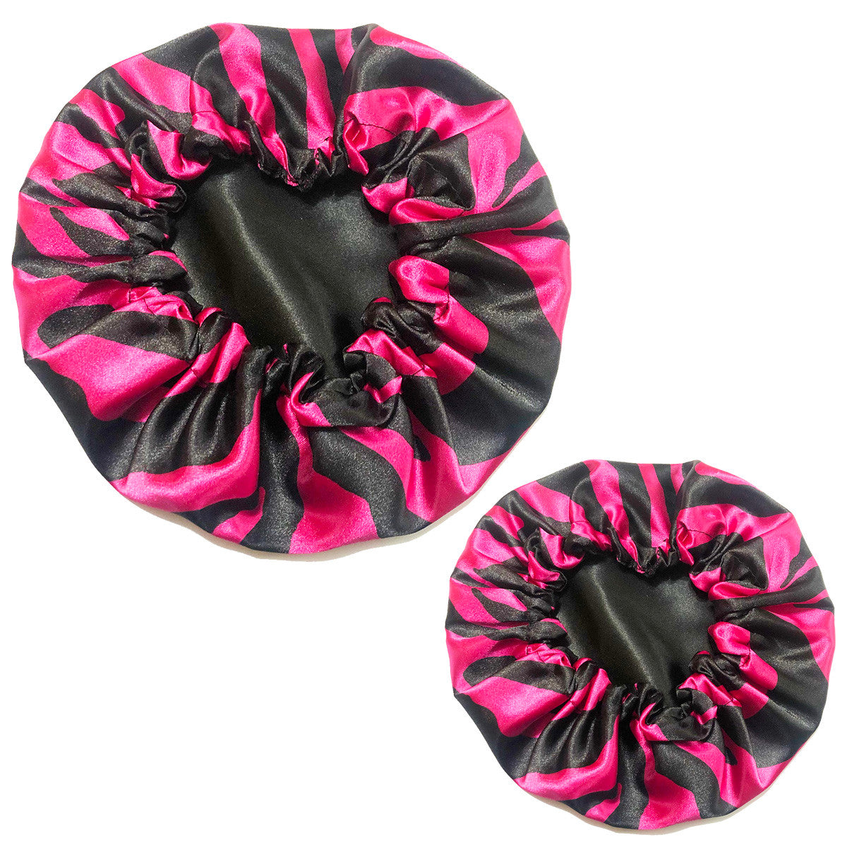 Mommy and Me Reversible Satin Bonnet - Fuchsia Zebra