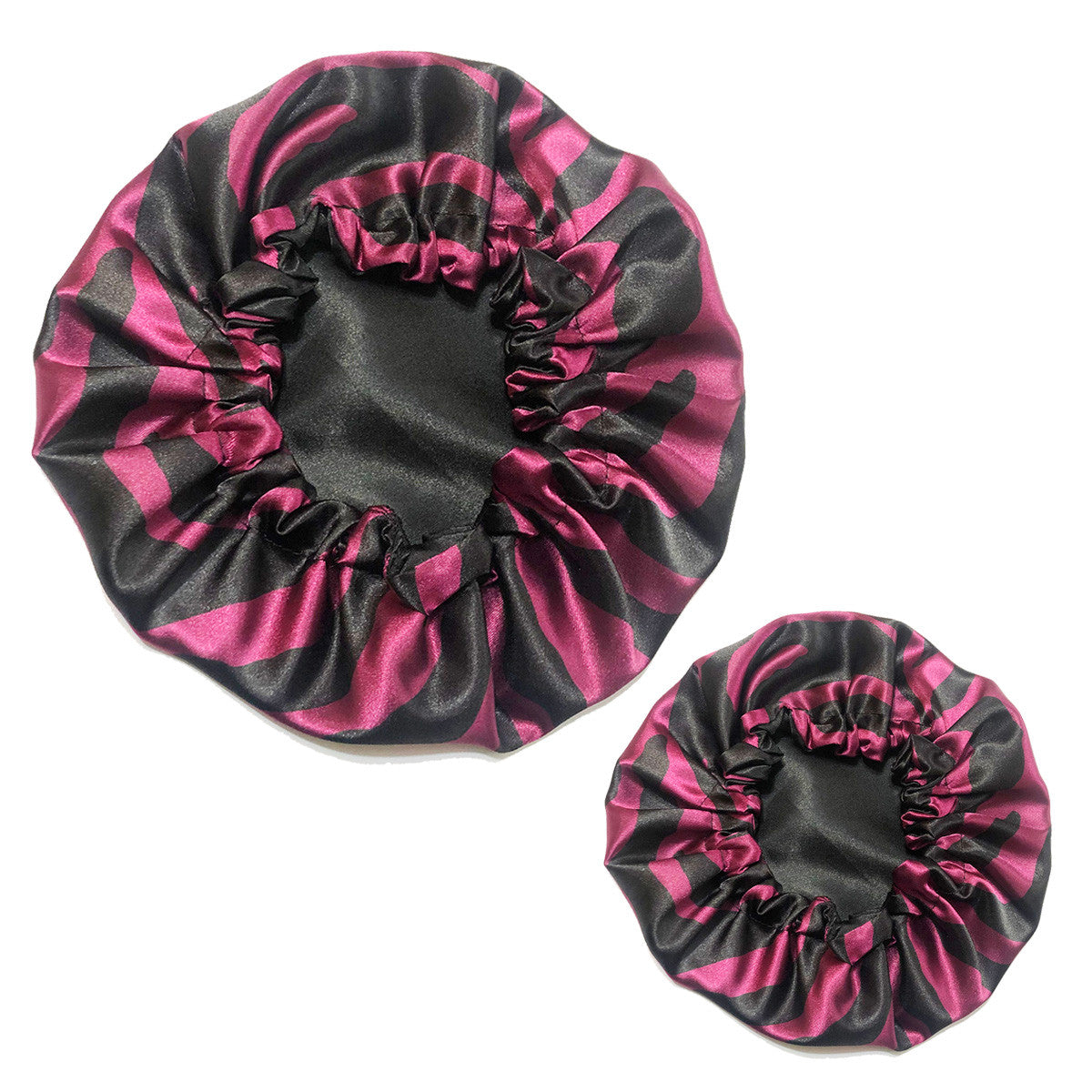 Mommy and Me Reversible Satin Bonnet - Maroon Zebra