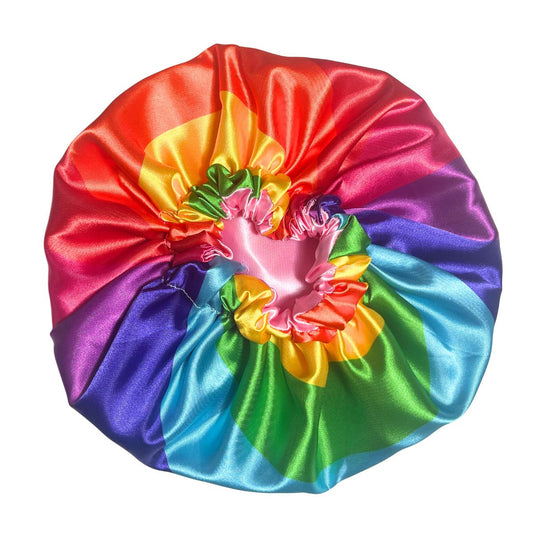 Over the Rainbow Reversible Satin Bonnet