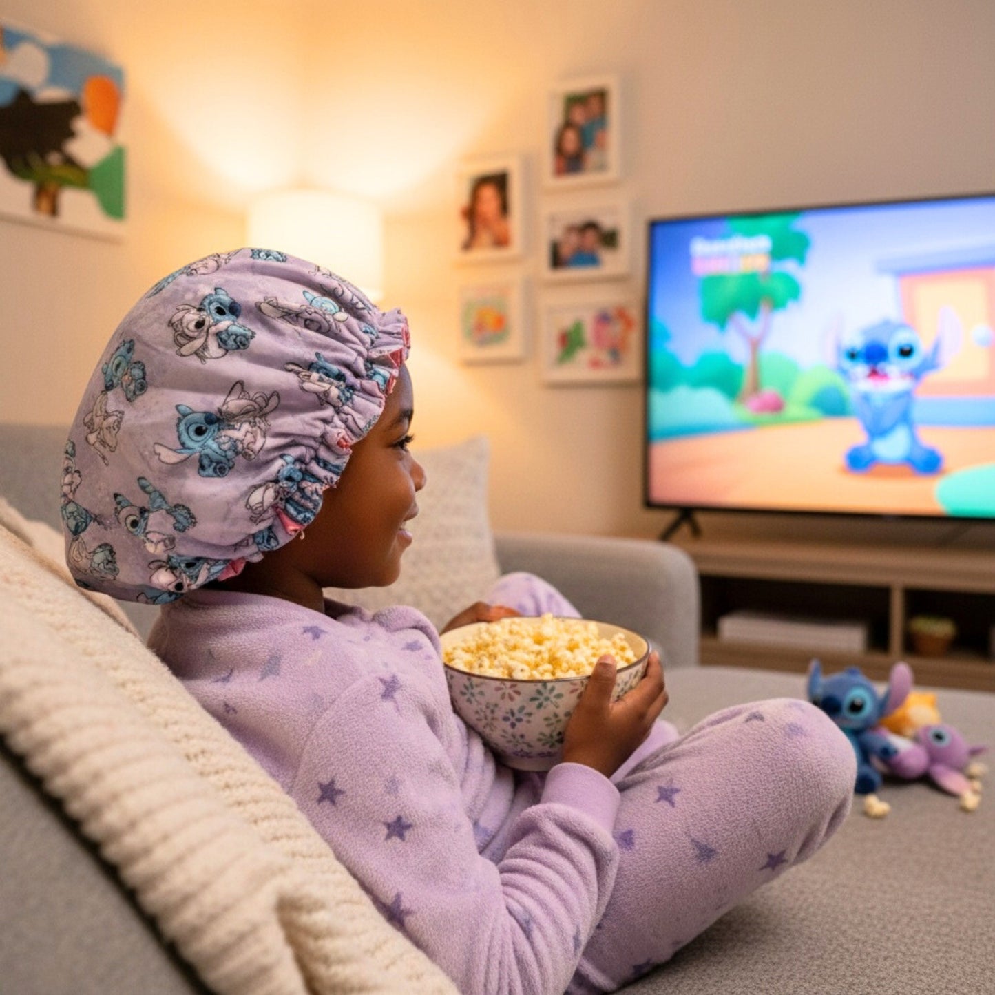 Stitch and Angel Satin Bonnet