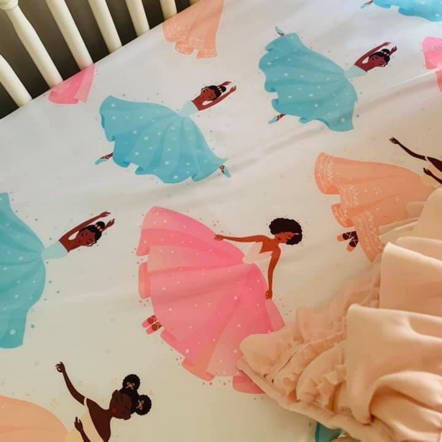 Satin Fitted Crib Sheet - Ballerina Noire
