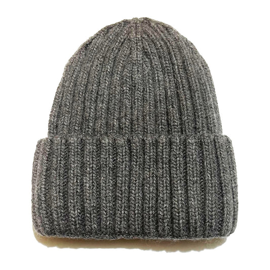 Adult Cashmere Satin Lined Beanie Hat - Grey