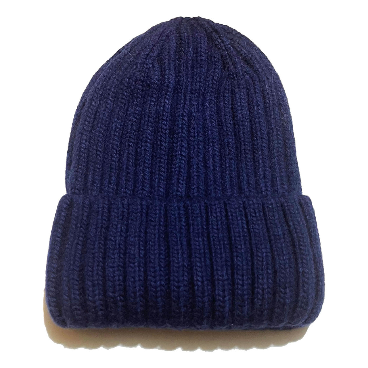 Adult Cashmere Satin Lined Beanie Hat - Navy