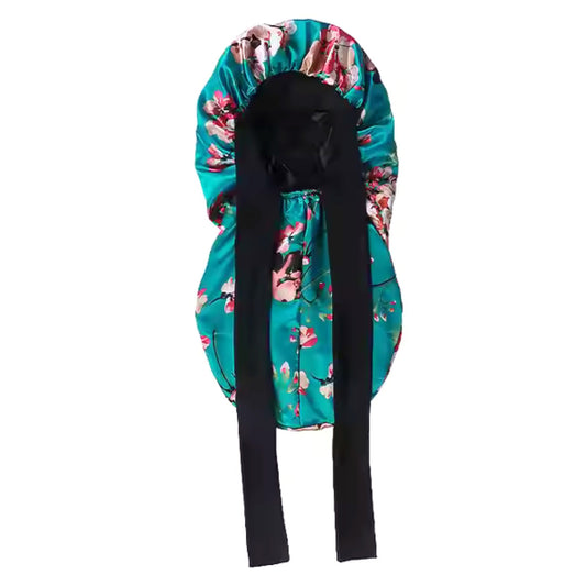 Adjustable Tie Satin Braid Bonnet - Cherry Blossom