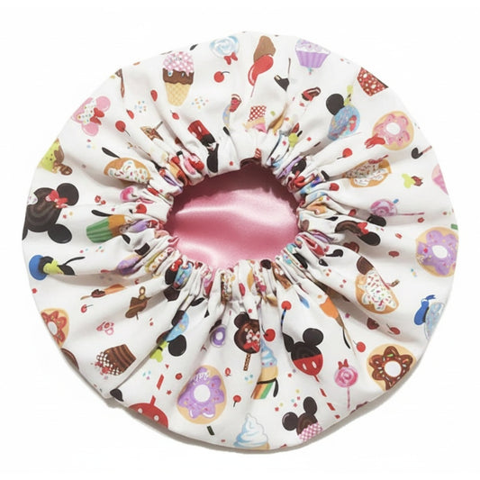 Minnie Mouse Desserts Satin Bonnet