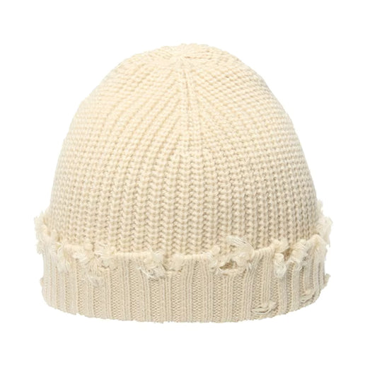 Adult Satin-Lined Distressed Hat - Beige
