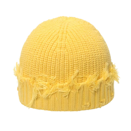 Adult Satin-Lined Distressed Hat - Yellow