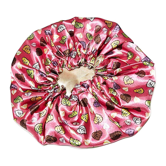 Toddler Adjustable Reversible Satin Bonnet - Fall Frost