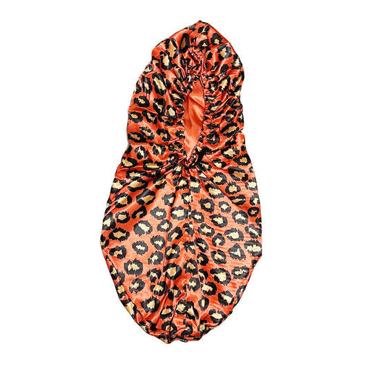 Mane Tane Adjustable Satin Braid Bonnet - Orange