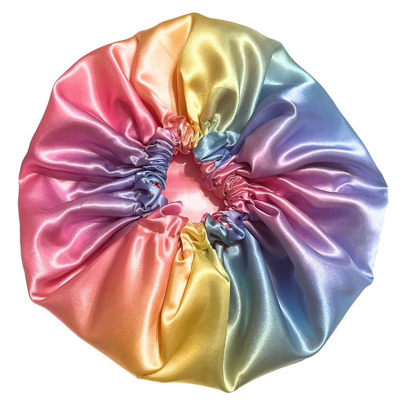 Mommy & Me Reversible Satin Bonnet - Rainbow Sunrise