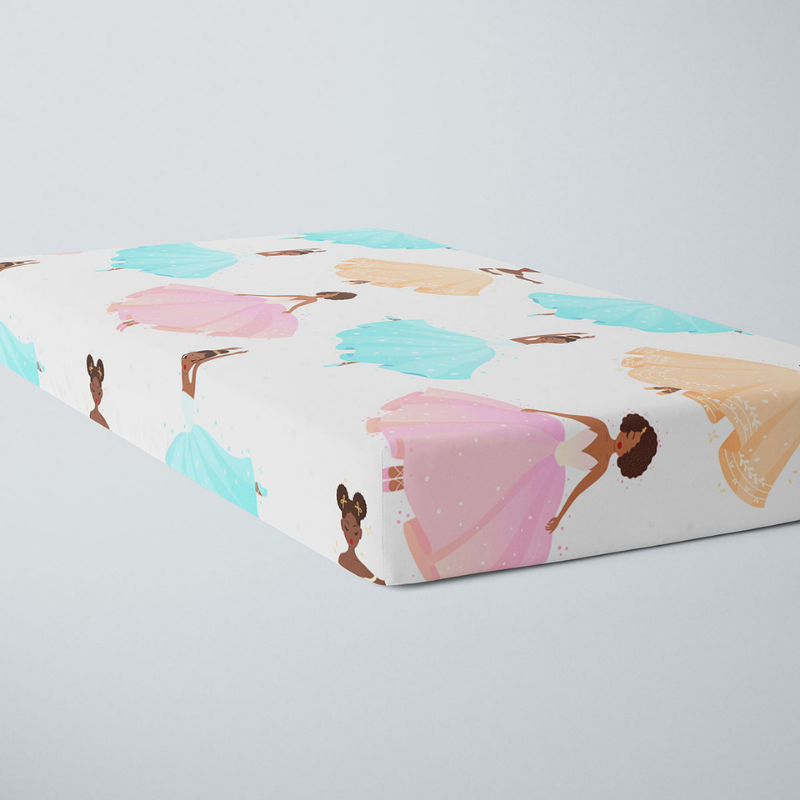 Satin Fitted Crib Sheet - Ballerina Noire