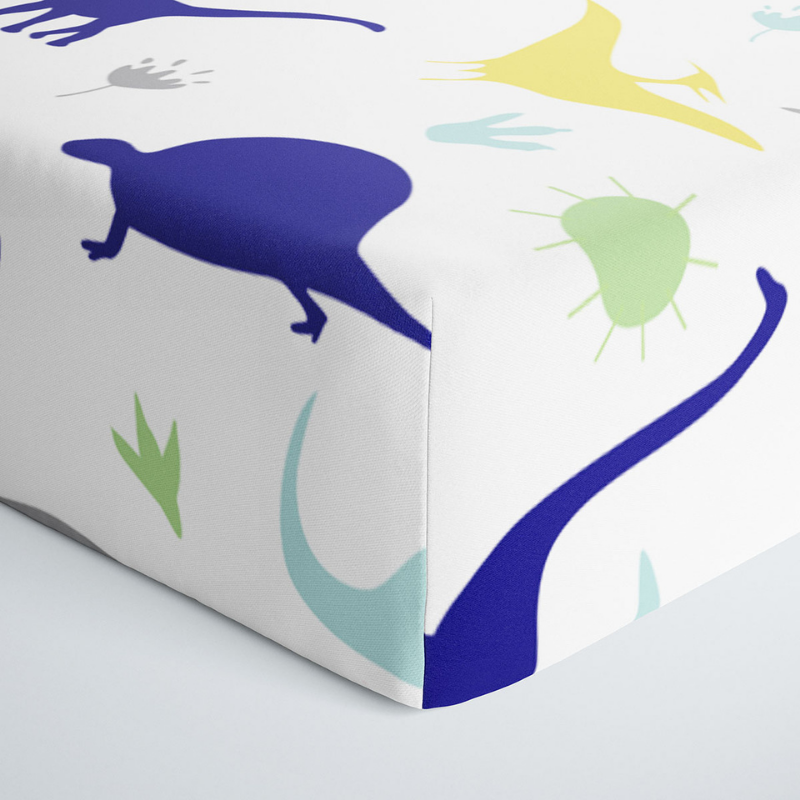 Satin Fitted Crib Sheet - Dino Land