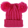 Toddler Satin-Lined Bobble Knit Winter Hat - Hot Pink