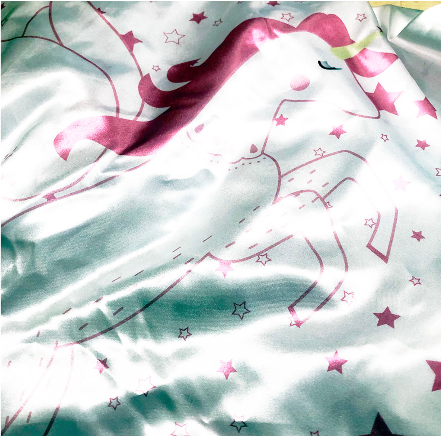 Satin Fitted Crib Sheet - Rainbow Unicorn