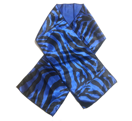 Edge Laying Rectangular Satin Scarf - Ocean Swirl
