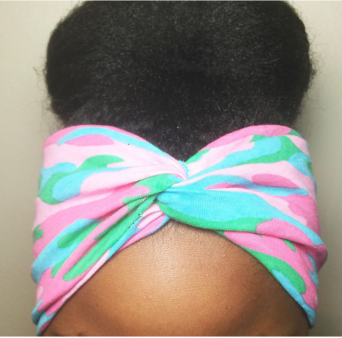 Pink Camo Turban Headband