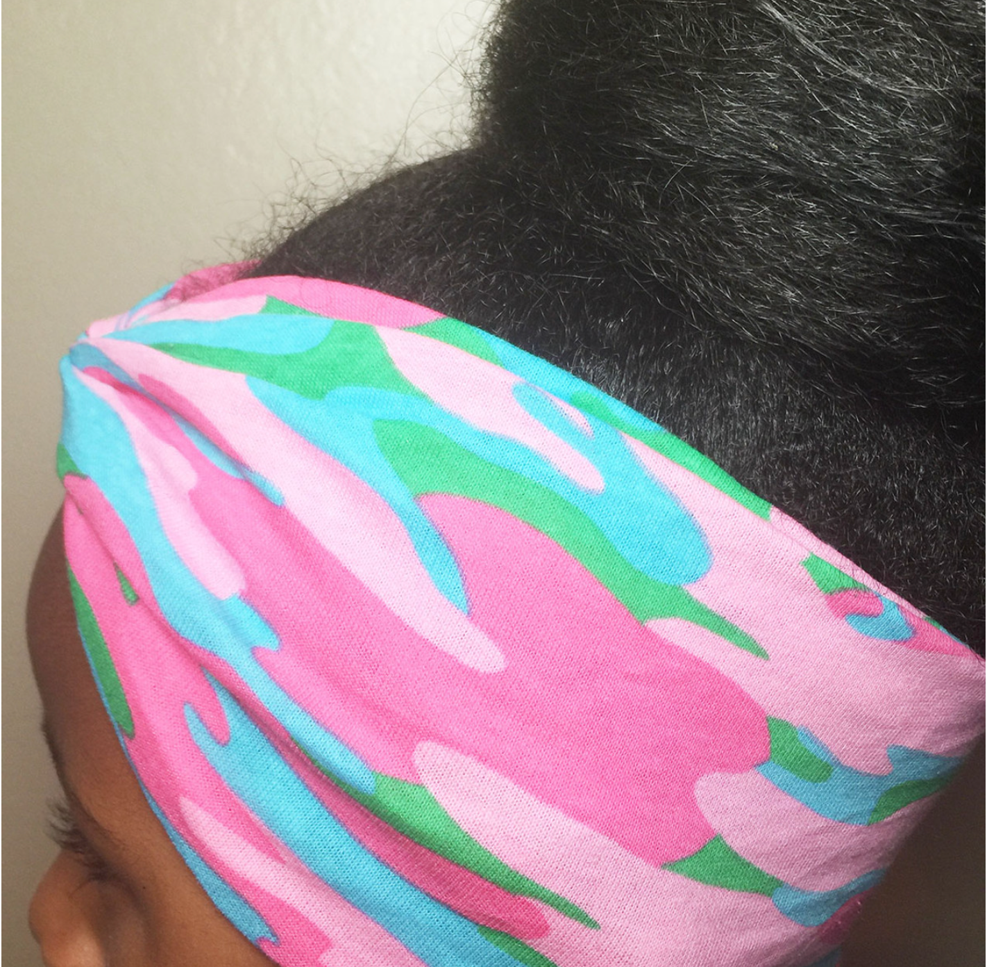 Pink Camo Turban Headband